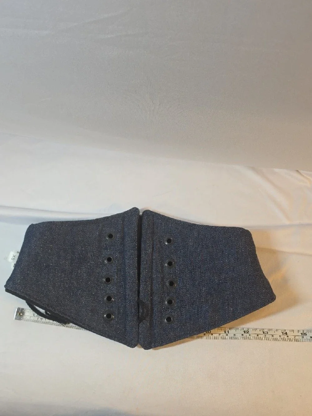 Calvin Klein Dark Blue Corset-Style Lace-Up Waist Belt